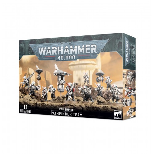 T'AU EMPIRE: PATHFINDER TEAM, Elevate your T’au Empire army with the Pathfinder Team, an essential infantry reconnaissance unit designed to provide critical battlefield intelligence